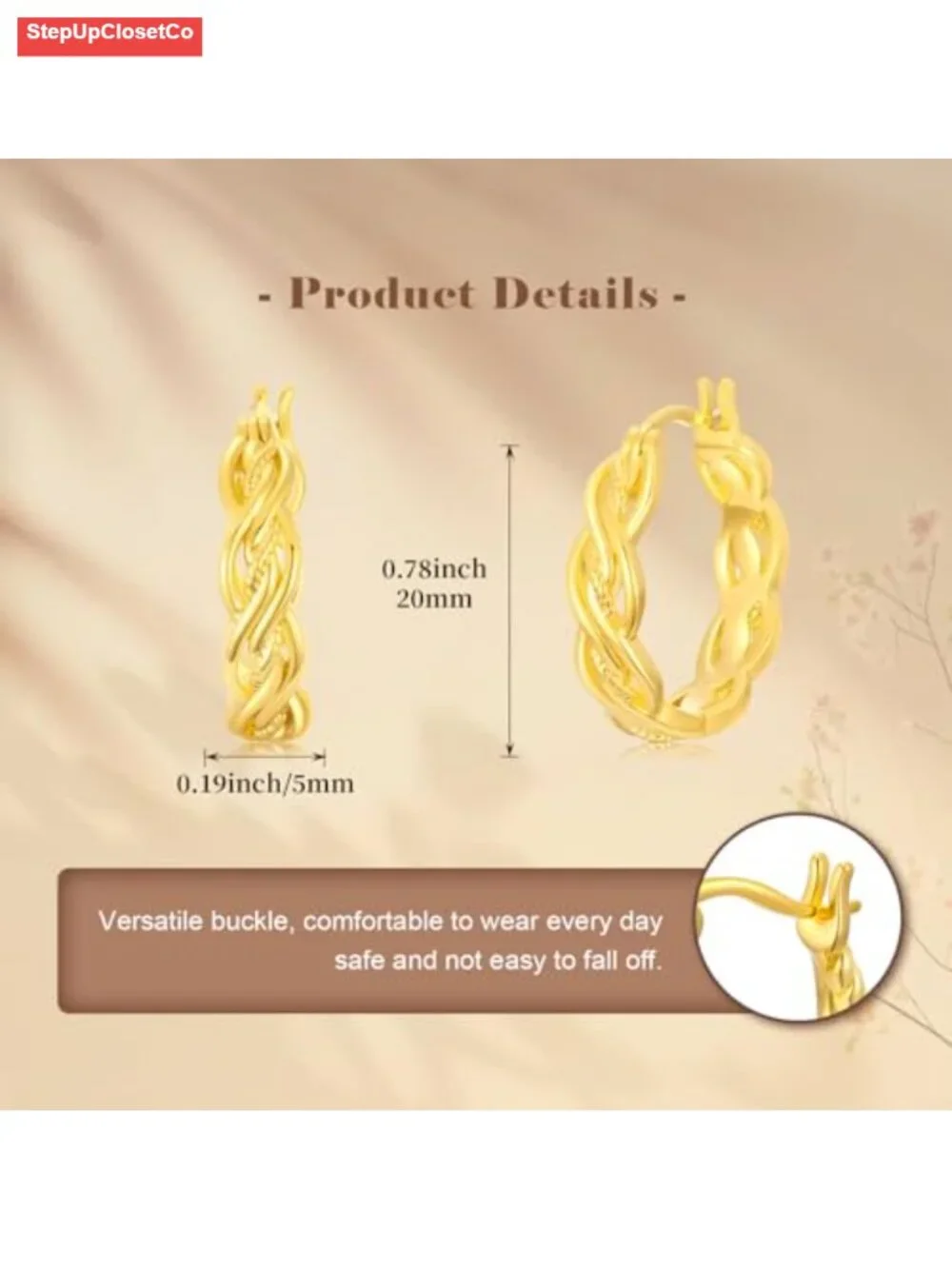 14K Gold Plated Dainty Huggie Hoop Earrings Hypoallergenic Lightweight Women